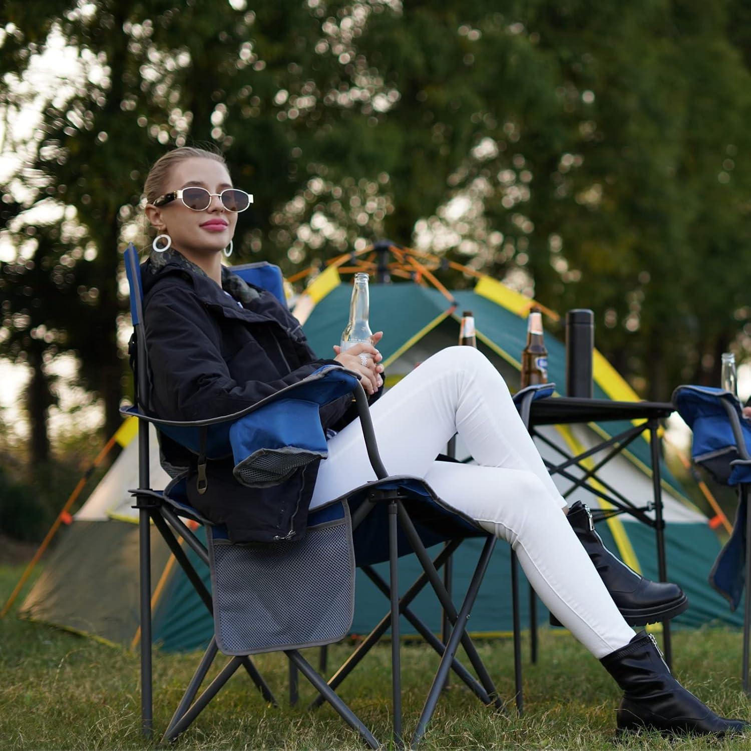 image:imageSUNNYFEEL Aluminum Folding Table for Camping Lightweight Roll Up Top Portable Camp Tables with Carry Bag for Outdoor Picnic Square BrownXlgrey1set