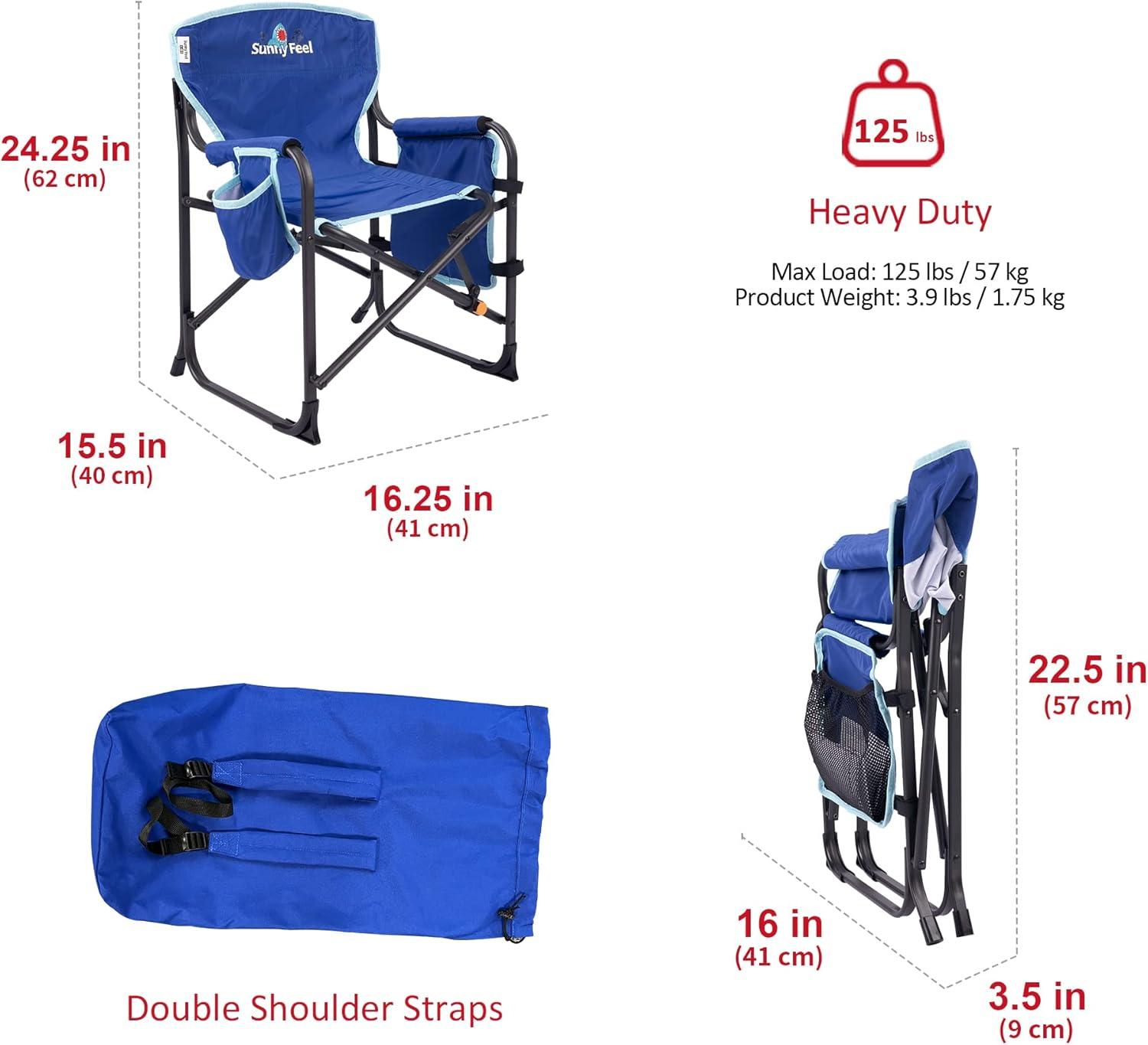 image:imageSUNNYFEEL Kids Folding Double Camping Chair Portable Kids Camping Chairs 2 Seat Chair Blue Padded Foldable Lawn Chairs with Cup Holder for BeachOutdoorTravelPicnic Foldable Camp Chairs 2 PersonBluesingle