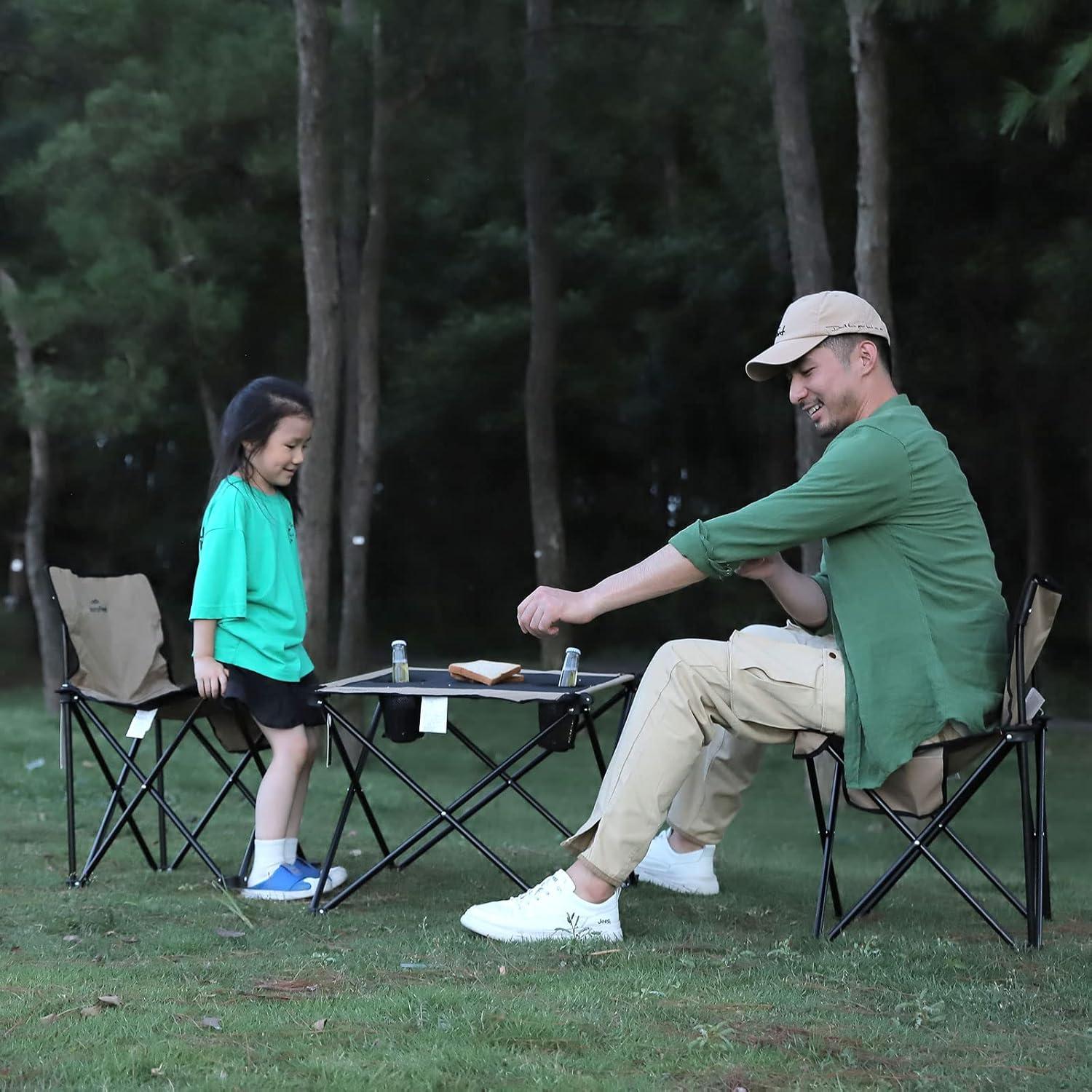 image:imageSUNNYFEEL Outdoor Folding Table Lightweight Mesh Compact Camping Table Roll Up Top 2 People Portable Camp Tables with Carry Bag for PicnicCookingBeachTravelBBQMeshblue1set