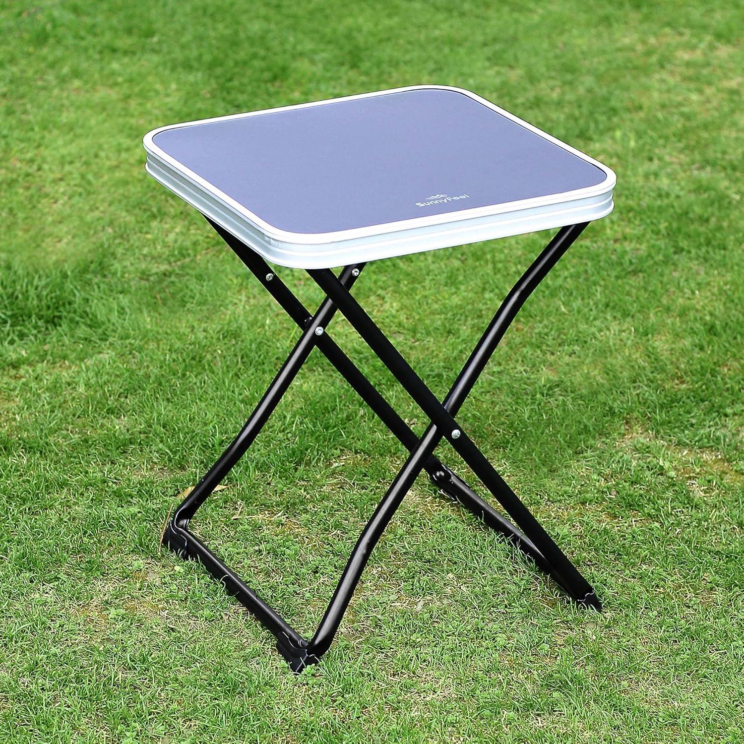 image:imageSUNNYFEEL Outdoor Folding Table Lightweight Mesh Compact Camping Table Roll Up Top 2 People Portable Camp Tables with Carry Bag for PicnicCookingBeachTravelBBQ3 in 1black1set