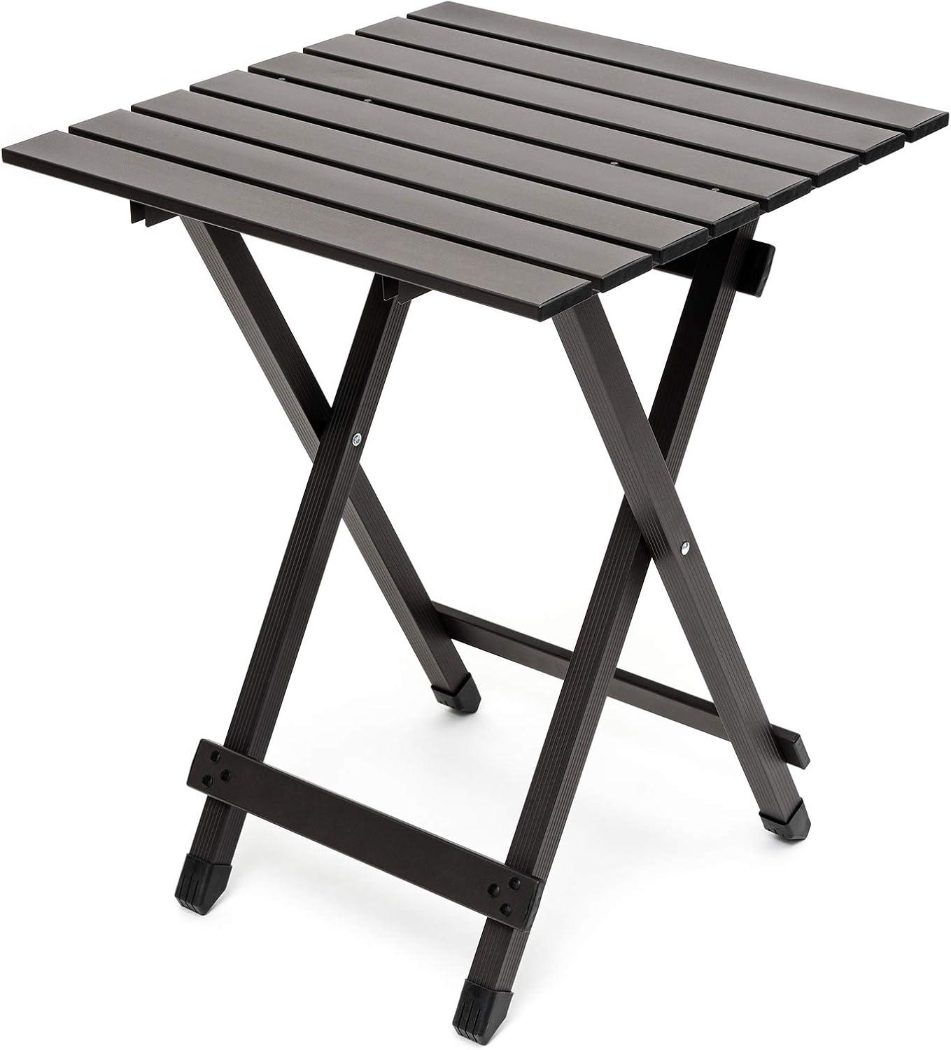image:imageSUNNYFEEL Outdoor Folding Table Lightweight Mesh Compact Camping Table Roll Up Top 2 People Portable Camp Tables with Carry Bag for PicnicCookingBeachTravelBBQCoffee2set