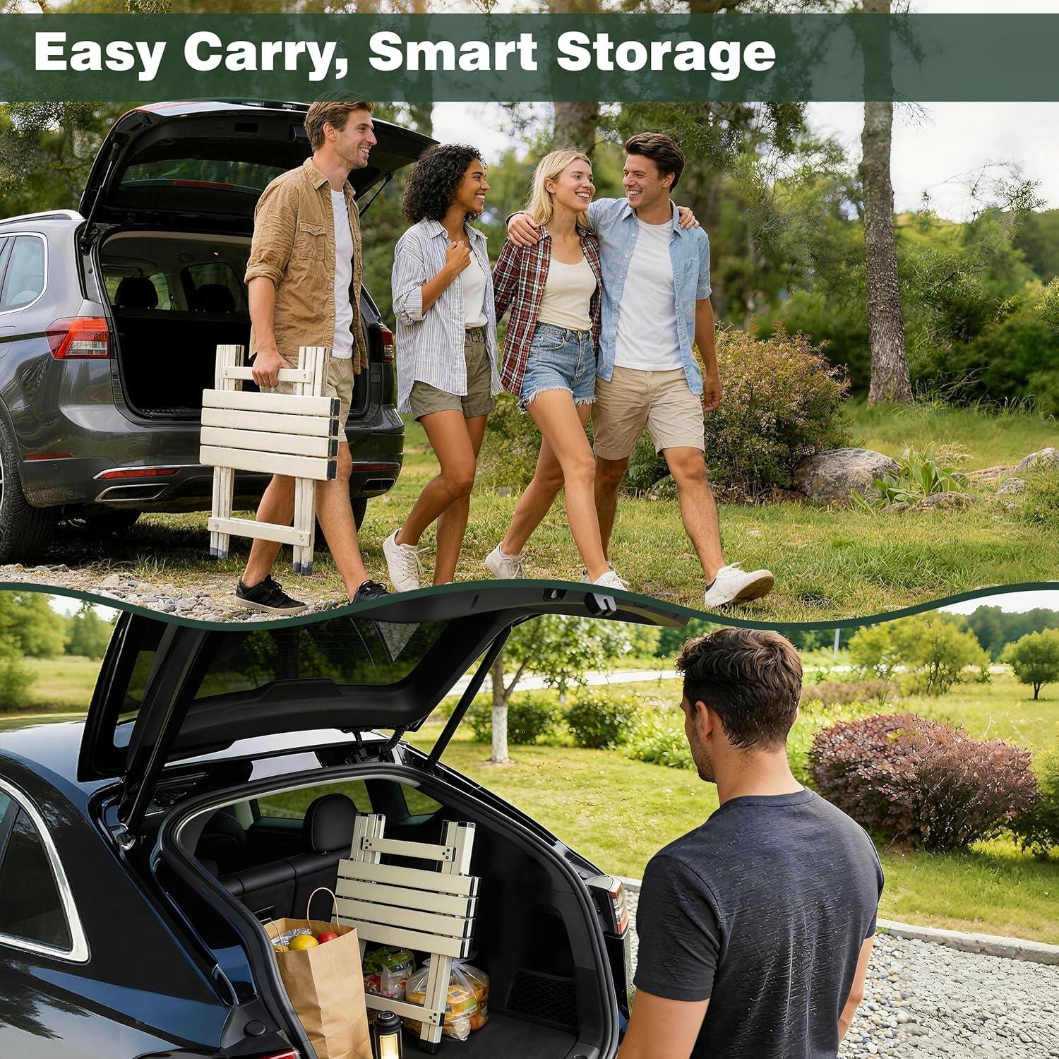 image:imageSUNNYFEEL Outdoor Folding Table Lightweight Mesh Compact Camping Table Roll Up Top 2 People Portable Camp Tables with Carry Bag for PicnicCookingBeachTravelBBQGrey1set