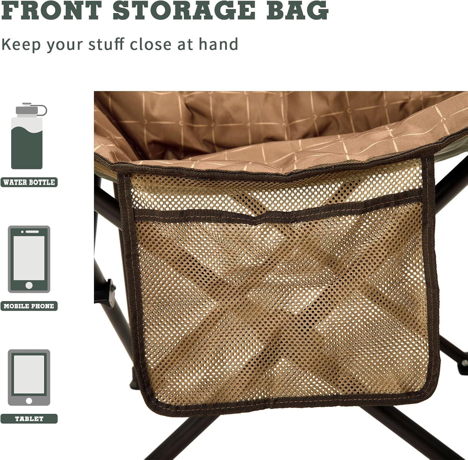 image:imageSUNNYFEEL Oversized Camping Chair Heavy Duty Folding Moon Chair Large Sofa Chair for Adults 500 LBS Portable Camp Lawn Chair with Storage Bag for Beach Trip Lawn Outdoor Camp for Adults amp Carry BagKa