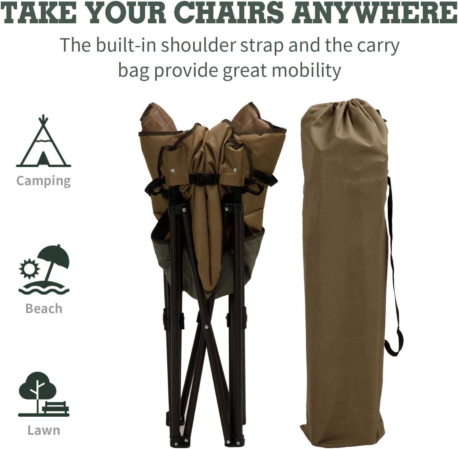 image:imageSUNNYFEEL Oversized Camping Chair Heavy Duty Folding Moon Chair Large Sofa Chair for Adults 500 LBS Portable Camp Lawn Chair with Storage Bag for Beach Trip Lawn Outdoor Camp for Adults amp Carry BagKa