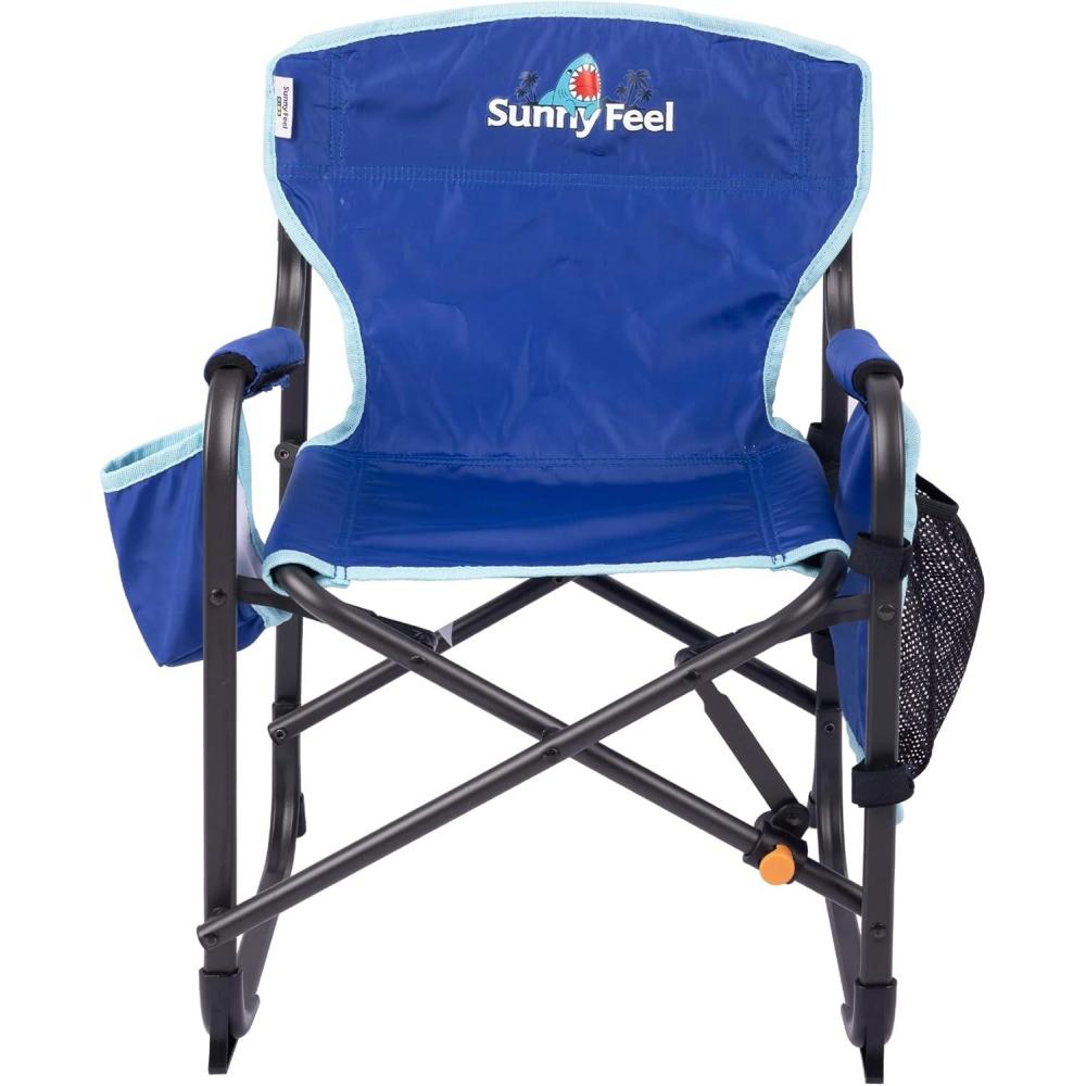 image:imageSUNNYFEEL Kids Folding Double Camping Chair Portable Kids Camping Chairs 2 Seat Chair Blue Padded Foldable Lawn Chairs with Cup Holder for BeachOutdoorTravelPicnic Foldable Camp Chairs 2 PersonBluesingle