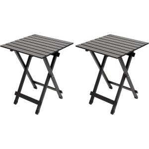 image:imageSUNNYFEEL Outdoor Folding Table  Lightweight Mesh Compact Camping Table Roll Up Top 2 People Portable Camp Tables with Carry Bag for PicnicCookingBeachTravelBBQCoffee2set