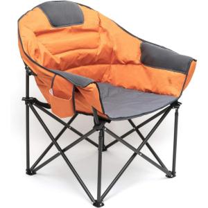 image:imageSUNNYFEEL Oversized Camping Chair Heavy Duty Folding Moon Chair Large Sofa Chair for Adults 500 LBS Portable Camp Lawn Chair with Storage Bag for Beach Trip Lawn Outdoor Camp for Adults amp Carry BagOrange