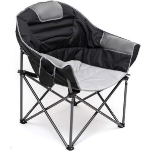 image:imageSUNNYFEEL Oversized Camping Chair Heavy Duty Folding Moon Chair Large Sofa Chair for Adults 500 LBS Portable Camp Lawn Chair with Storage Bag for Beach Trip Lawn Outdoor Camp for Adults amp Carry BagBlack