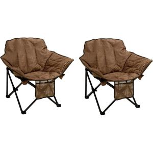image:imageSUNNYFEEL Oversized Camping Chair Heavy Duty Folding Moon Chair Large Sofa Chair for Adults 500 LBS Portable Camp Lawn Chair with Storage Bag for Beach Trip Lawn Outdoor Camp for Adults amp Carry BagKhaki2set