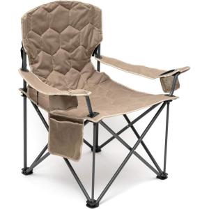 image:imageSUNNYFEEL XXL Oversized Camping Chair Heavy Duty 500 LBS for Big Tall People Above 64 Padded Portable Folding Sports Lawn Chairs with Armrest Cup Holder amp Pocket for OutdoorTravelPicnicCampKhaki500lbs1pc