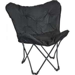 image:imageSunnyFeel Oversized XL Padded Camping Chair Outdoor Butterfly Chair Portable Folding Large Camp Lounge Chairs Padded Living Room Indoor Chairs Lawn Chairs for BeachTailgatingSport EventsPicnicBlack