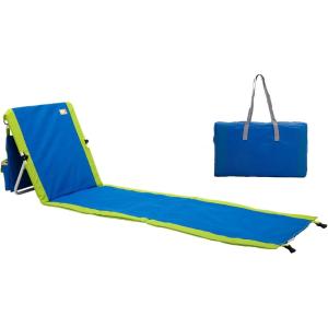 image:imageSunnyFeel Portable Beach Lounge Chair Backpack Reclining Beach Mat Chairs for Adults Lightweight with Storage Pouch for CampLawnOutdoorTravelPicnicBBQ Foldable Camping Sand Chairs