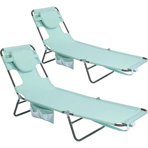 image:imageSunnyFeel Lounge Beach Chair for Adults with Face Hole Backpack Reclining Beach Chairs Lay Flat Sun Face Down Tanning Chair Portable Folding Camping Cot for Outside Pool Sunbathing ReadingTeal2set